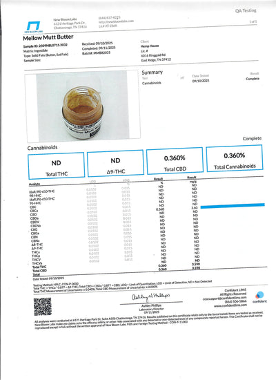 CBD Mellow Mutt Butter - Hemp House
