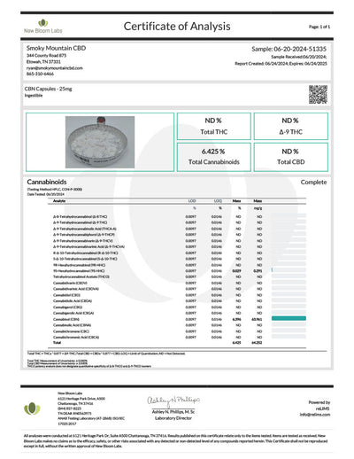 CBN Capsules - Smoky Mountain CBD