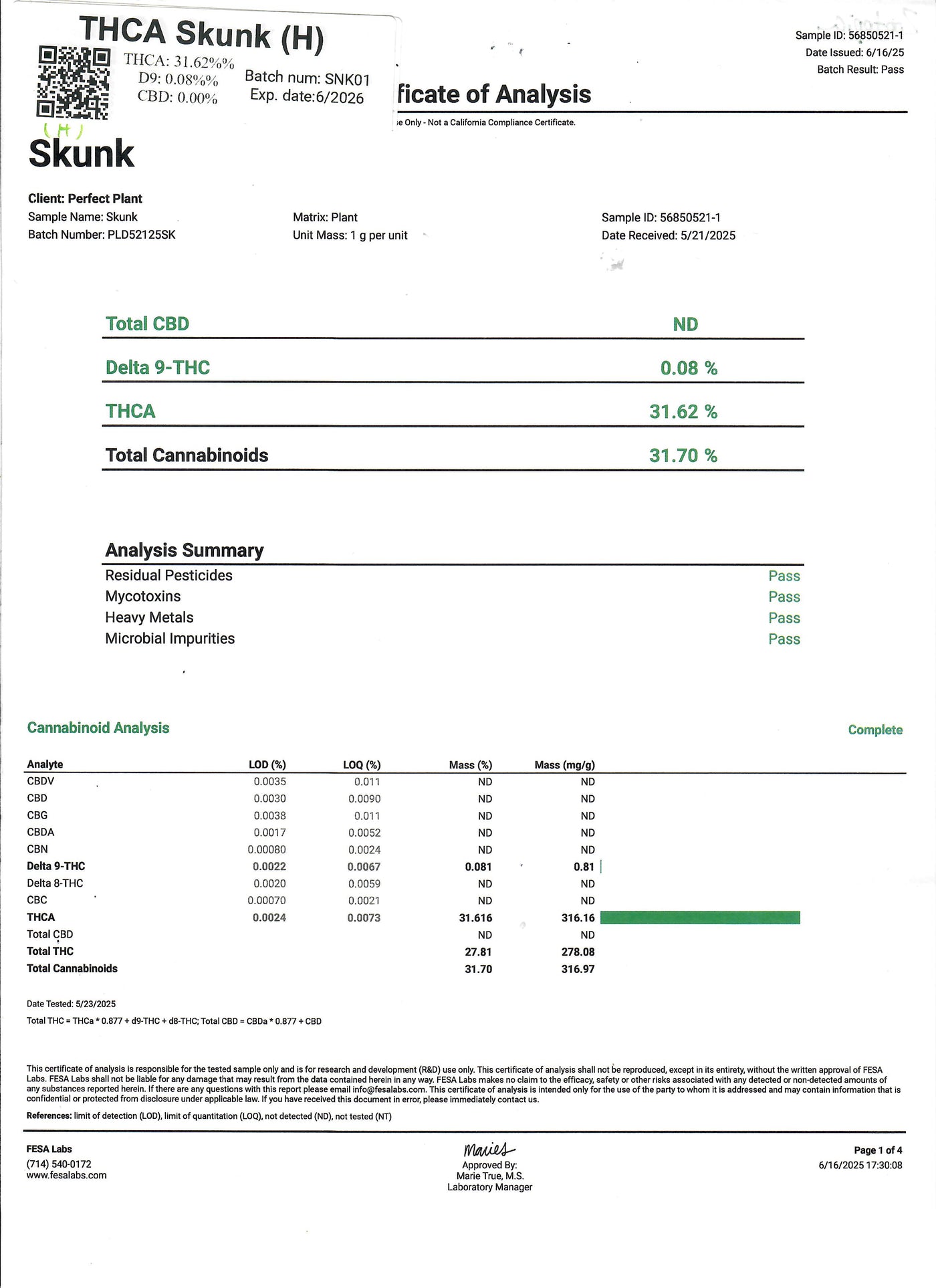 THCA Skunk (H) - Flower - Hemp House