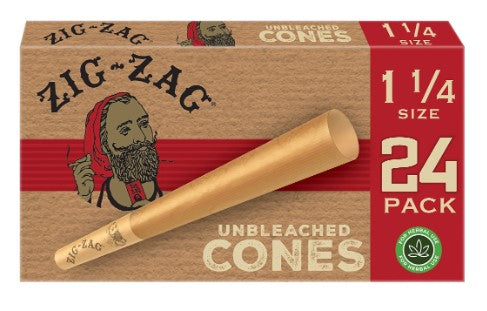 Zig-Zag Unbleached 1 ¼ Size Pack (24 Cones)